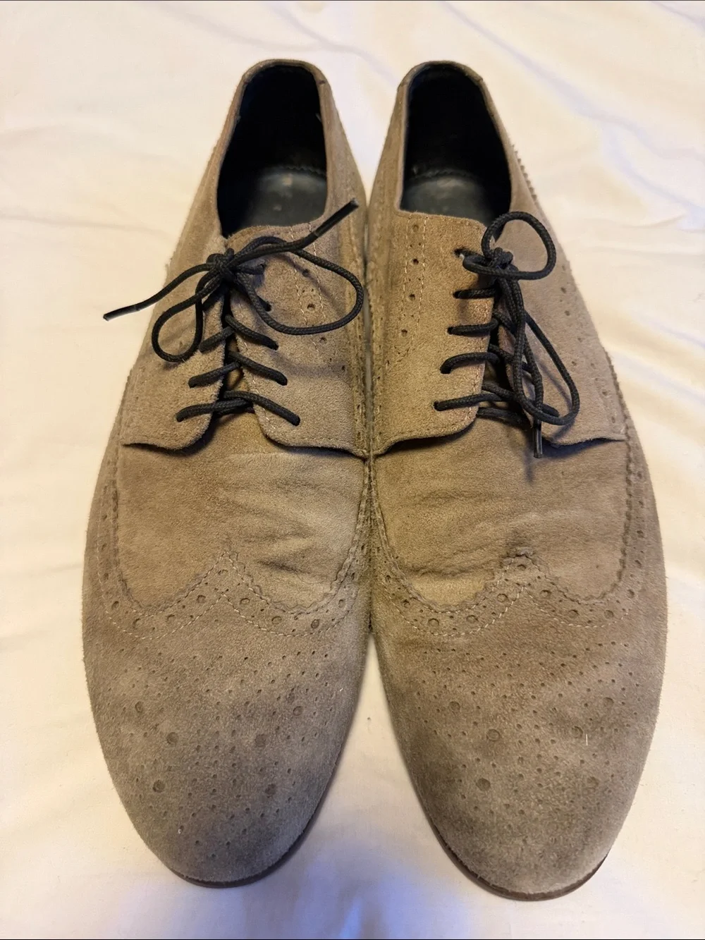 PS Paul Smith Men's Suede Brogue Derby Shoes - Beige